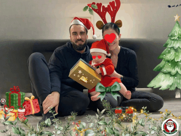 Familie macht ein Weihnachtsfoto